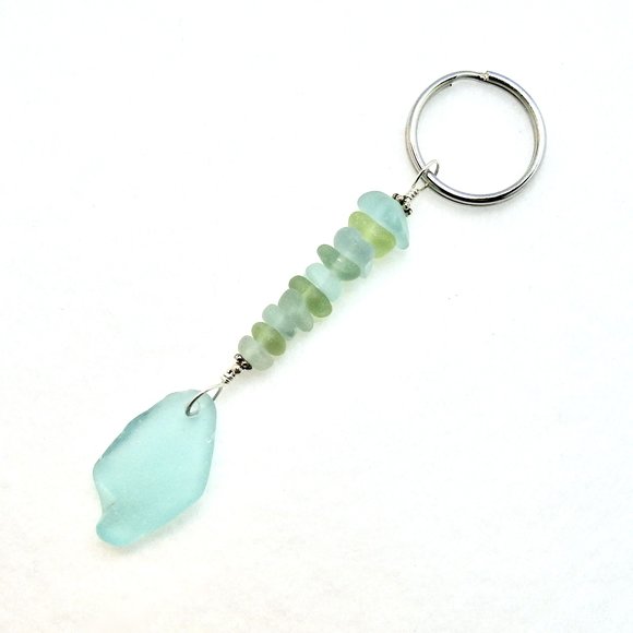 aqua pastel beach keychain