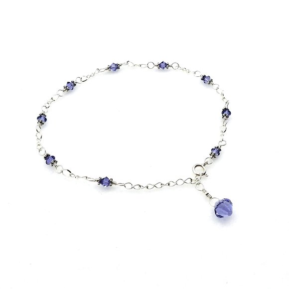 tanzanite purple ankle bracelet