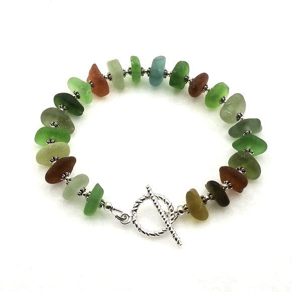 genuine sea glass bracelet