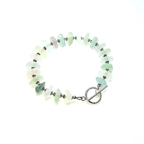 pastel sea glass bracelet