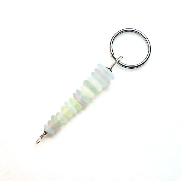 sea glass keychain in pastel shades