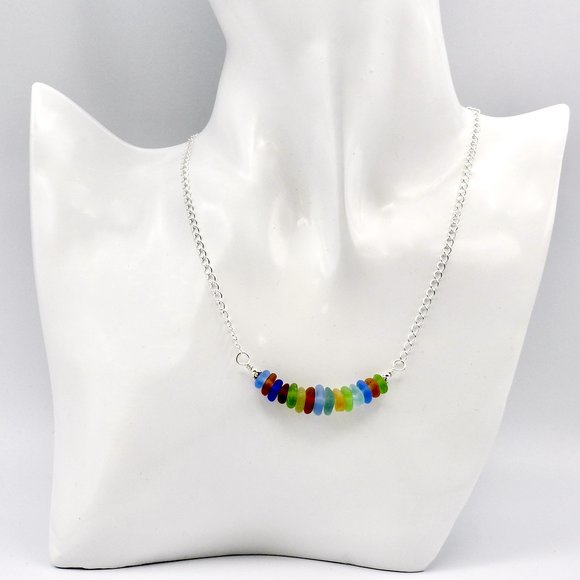 Multi Color Sea Glass Necklace