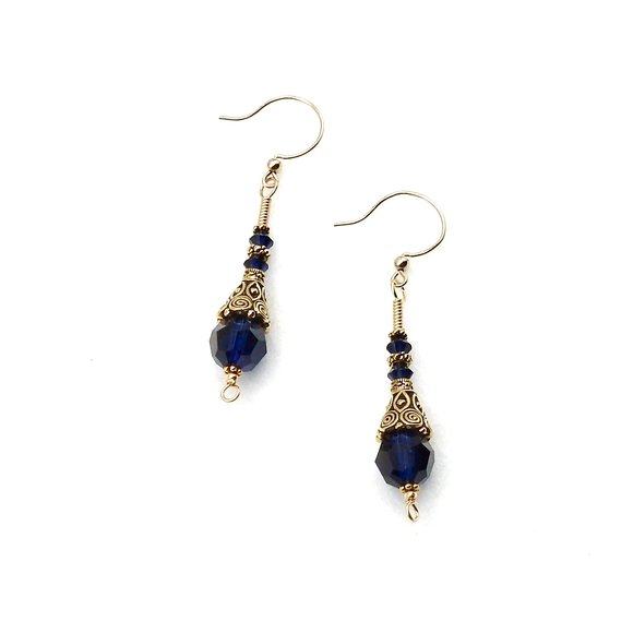 deep blue crystal earrings