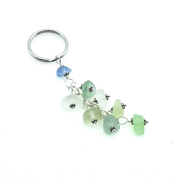 sea glass keyring dangle