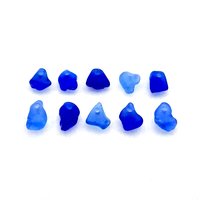RESERVED Mini Sea Glass Beads, Cobalt Blue Charms for Jewelry Making, Beach Craft Supplies