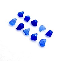 RESERVED Mini Sea Glass Beads, Cobalt Blue Charms for Jewelry Making, Beach Craft Supplies