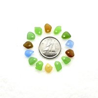 RESERVED Tiny Sea Glass for Crafts, Beach Charms for Jewelry Making, Sew on Teardrop Beads