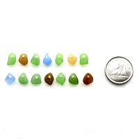 RESERVED Tiny Sea Glass for Crafts, Beach Charms for Jewelry Making, Sew on Teardrop Beads