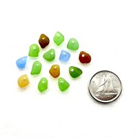 RESERVED Tiny Sea Glass for Crafts, Beach Charms for Jewelry Making, Sew on Teardrop Beads