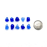 RESERVED Mini Sea Glass Beads, Cobalt Blue Charms for Jewelry Making, Beach Craft Supplies