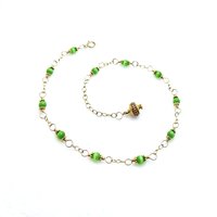 green beaded anklet for women