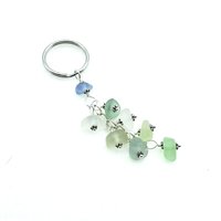 genuine sea glass keychain for women or girls