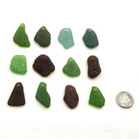 Beach Glass Necklace Pendants, Large Drilled Real Sea Glass Charms for Jewelry Making, Sun Catcher Craft Beads 