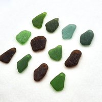 Beach Glass Necklace Pendants, Large Drilled Real Sea Glass Charms for Jewelry Making, Sun Catcher Craft Beads 