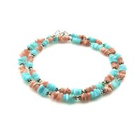 colorful blue and coral shades