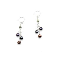 silver chain three bead drops