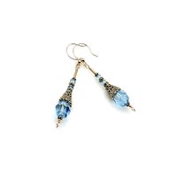 light blue long crystal dangles