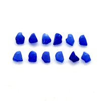 Fringe Beads for Sewing and Crafts, Very Tiny Cobalt Blue Top Drilled Sea Glass Charms for Jewelry Making