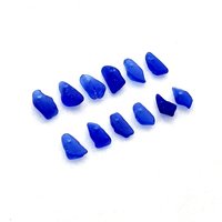 Fringe Beads for Sewing and Crafts, Very Tiny Cobalt Blue Top Drilled Sea Glass Charms for Jewelry Making
