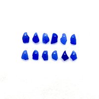 Fringe Beads for Sewing and Crafts, Very Tiny Cobalt Blue Top Drilled Sea Glass Charms for Jewelry Making