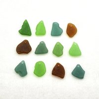 Ocean Charms for Jewelry Making Real Sea Glass Beads Top Drilled Pendants for Beach Crafts 