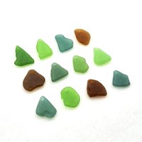 Ocean Charms for Jewelry Making Real Sea Glass Beads Top Drilled Pendants for Beach Crafts 