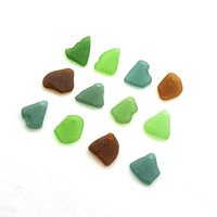 Ocean Charms for Jewelry Making Real Sea Glass Beads Top Drilled Pendants for Beach Crafts 