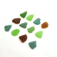 Ocean Charms for Jewelry Making Real Sea Glass Beads Top Drilled Pendants for Beach Crafts 