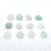 real beach glass top drilled beads