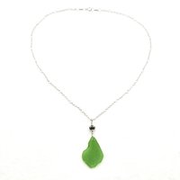 green beach glass pendant