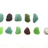 Nature Pendants for Jewelry Making Top Drilled Authentic Sea Glass Unique Unusual Craft Beads 