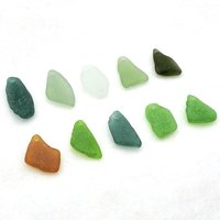 Drilled Sea Glass for Jewelry Making Natural Unusual Shape Pendant Beach Beads Craft Charms Top Hole 