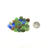 Sea Glass Tiny Beads for Jewelry Making Center Drilled Hole Natural Unique Beach Craft Supply Brown Green 