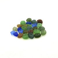 Sea Glass Tiny Beads for Jewelry Making Center Drilled Hole Natural Unique Beach Craft Supply Brown Green 