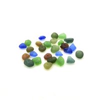 Sea Glass Tiny Beads for Jewelry Making Center Drilled Hole Natural Unique Beach Craft Supply Brown Green 