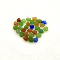 Very Tiny Sea Glass Center Drilled Beads for Jewelry Making, Beach Glass Beads for Crafts