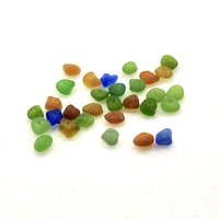 Very Tiny Sea Glass Center Drilled Beads for Jewelry Making, Beach Glass Beads for Crafts