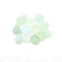 Sea Glass Pendants for Jewelry Making, Light Pastel Beads Top Drilled for Necklaces Frosted Surf Tumbled