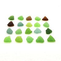 Sea Glass Beads with Holes, Top Drilled Small Beach Charms for Jewelry Making Canada Shades of Green Teal and Brown