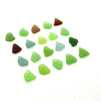 Sea Glass Beads with Holes, Top Drilled Small Beach Charms for Jewelry Making Canada Shades of Green Teal and Brown