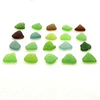 Sea Glass Beads with Holes, Top Drilled Small Beach Charms for Jewelry Making Canada Shades of Green Teal and Brown