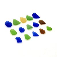 Colorful Sea Glass Beads Mixed Charms Beach Pendants for Jewelry Making Drilled Top Hole 