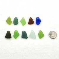 Charms for Jewelry Making Canada, Drilled Seaglass Drop Beads for Bracelets or Necklaces, Beach Pendant Craft Supply
