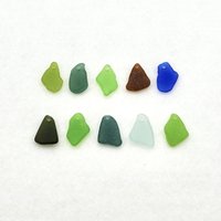 Charms for Jewelry Making Canada, Drilled Seaglass Drop Beads for Bracelets or Necklaces, Beach Pendant Craft Supply