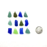 Assorted Drilled Seaglass Charms Top Hole Cool Beads for Jewelry Unique Nature Made Craft Supply