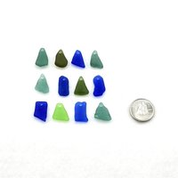 Assorted Drilled Seaglass Charms Top Hole Cool Beads for Jewelry Unique Nature Made Craft Supply