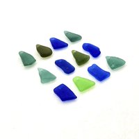 Assorted Drilled Seaglass Charms Top Hole Cool Beads for Jewelry Unique Nature Made Craft Supply