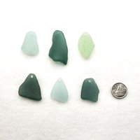 Large Sea Glass Pendants for Keychains, Jewelry Making Supplies, Top Drilled Beach Glass for Wind Chimes, Sun Catchers