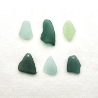 Large Sea Glass Pendants for Keychains, Jewelry Making Supplies, Top Drilled Beach Glass for Wind Chimes, Sun Catchers