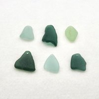 Large Sea Glass Pendants for Keychains, Jewelry Making Supplies, Top Drilled Beach Glass for Wind Chimes, Sun Catchers
